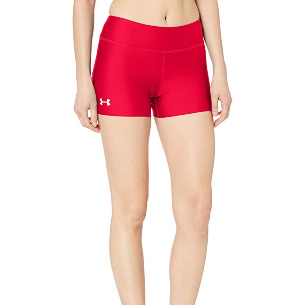 Under Armour Spandex Shorts On The Court 3” Red